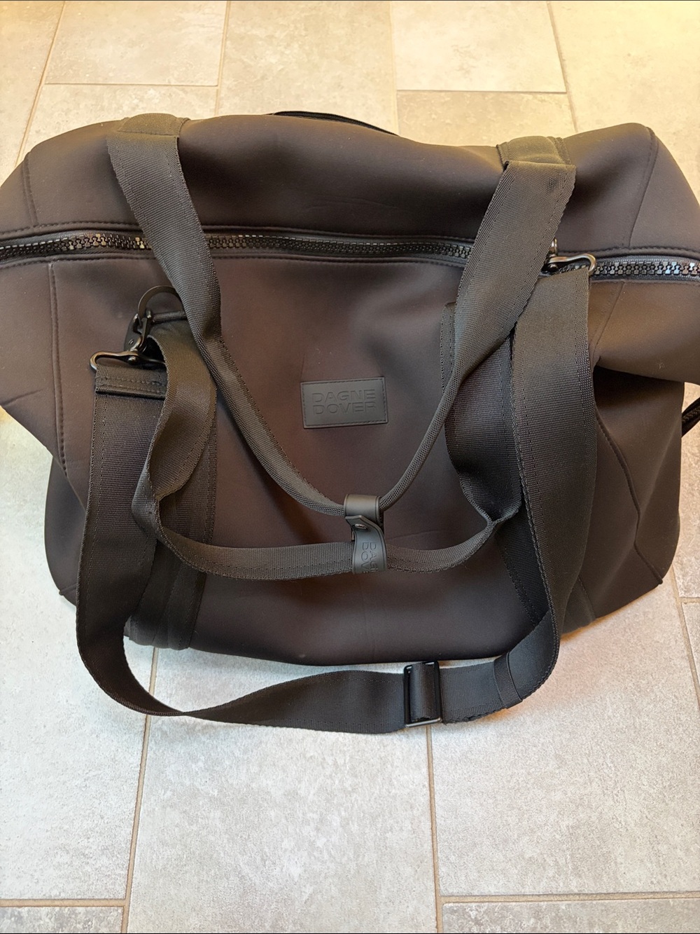 Dagne Dover Black Neoprene Weekender Bag - xtra large